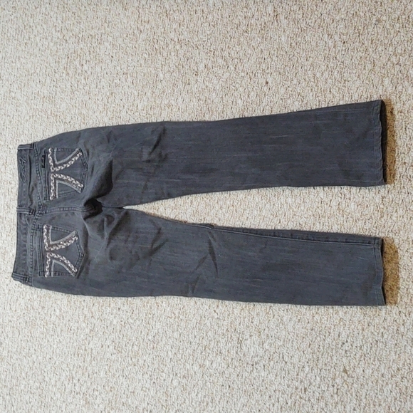 Seven7 Grey Wash Skinny Jeans with Embroidered Pockets Sz 2 - Picture 6 of 10